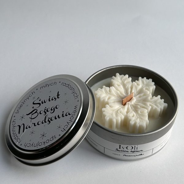 ŚWIECA SOJOWA - ŚNIEŻYNKA w PUSZCE