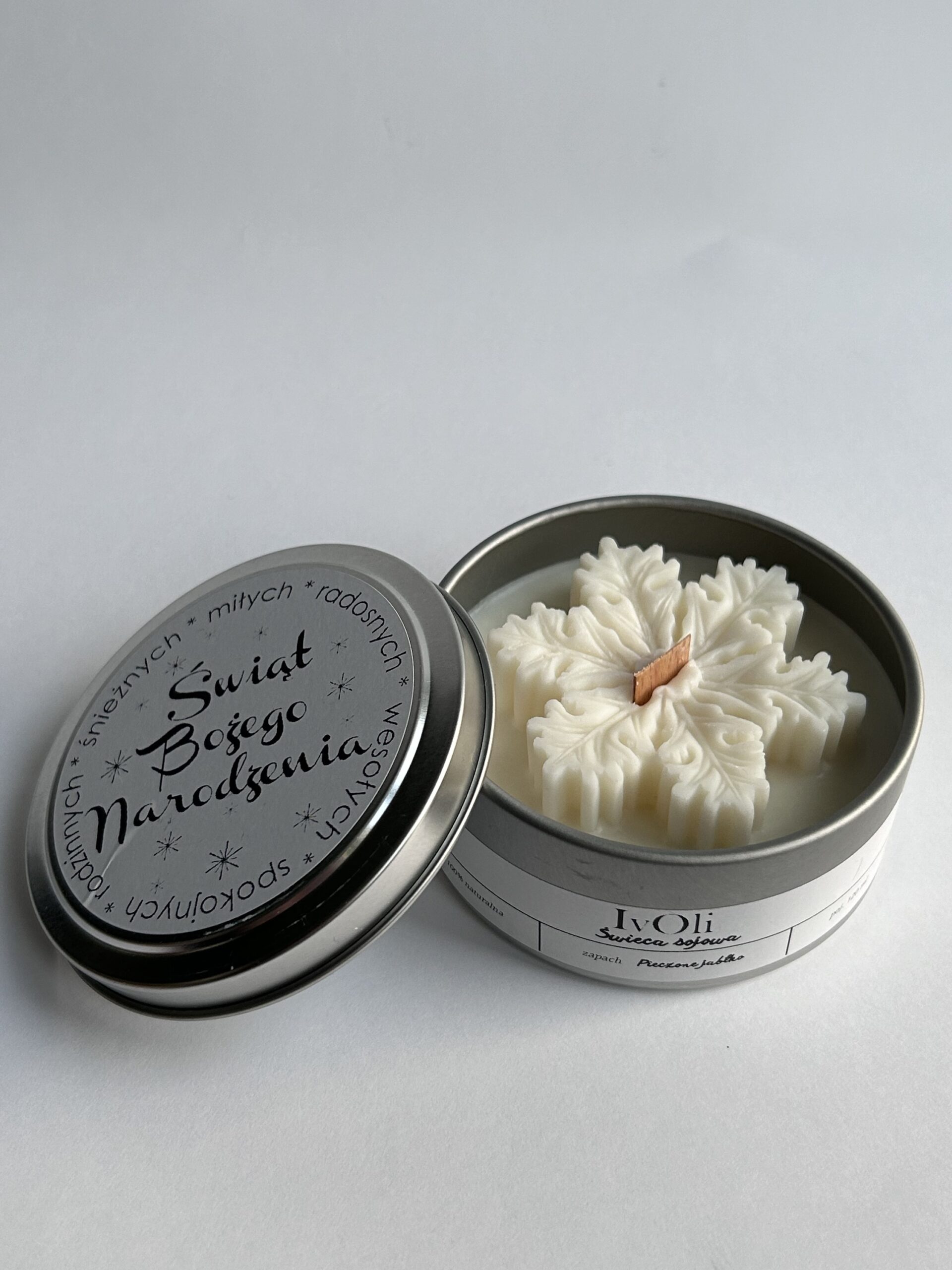 ŚWIECA SOJOWA - ŚNIEŻYNKA w PUSZCE