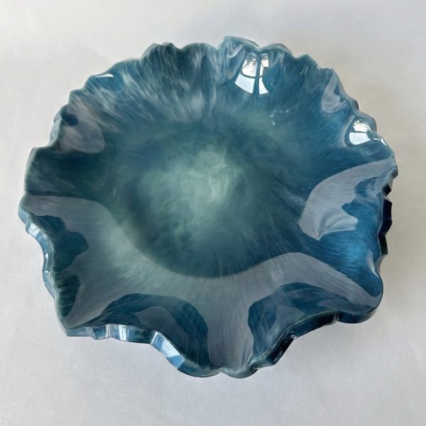 TALERZ DEKORACYJNY z EPOXY o nieregularnych kształtach NIEBIESKI - nr TZ/2