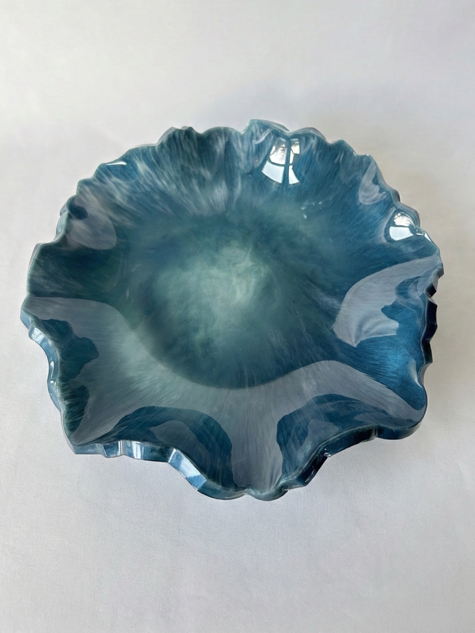 TALERZ DEKORACYJNY z EPOXY o nieregularnych kształtach NIEBIESKI - nr TZ/2